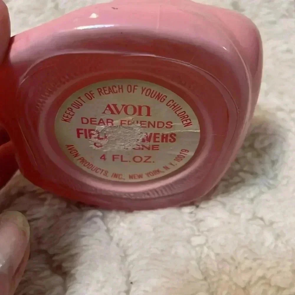 Vintage AVON Dear Friends Cologne Perfume Bottle Pink Girl with Cat Empty - Picture 3 of 5
